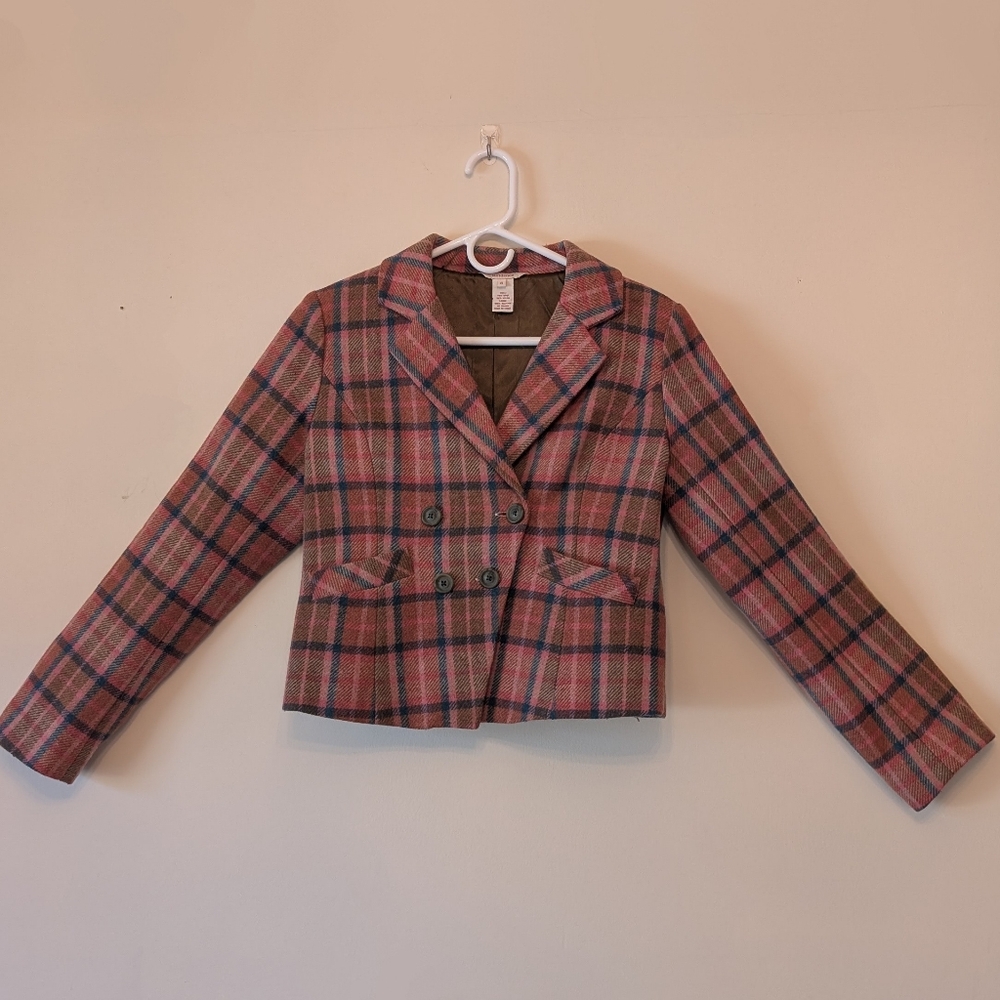 Plaid Double-Breasted Women's Jacket